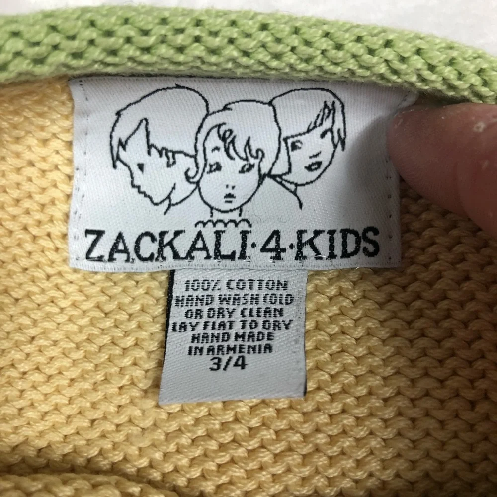 Zackali 4 Kids Red Flowers Knit Outfit size 3/4 - Picture 12 of 13